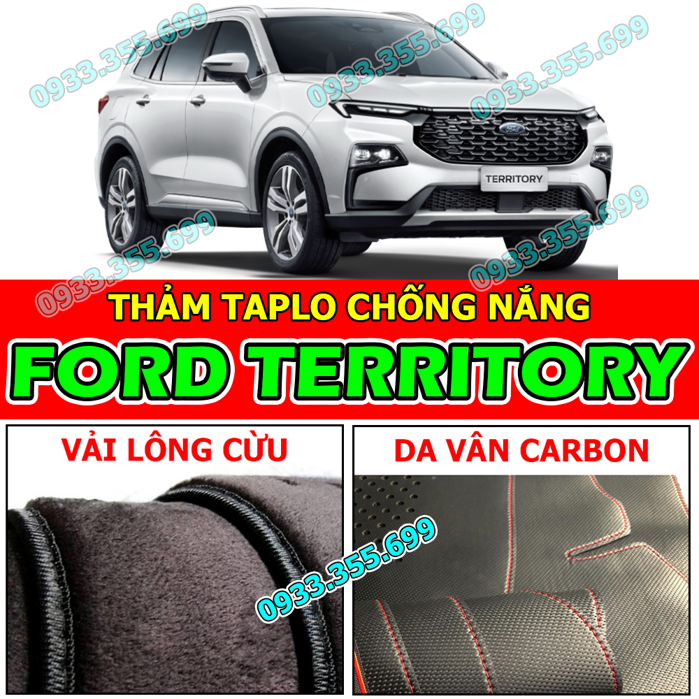 Thảm taplo ford territory bằng nhung lông hoặc da vân carbon, da vân gỗ