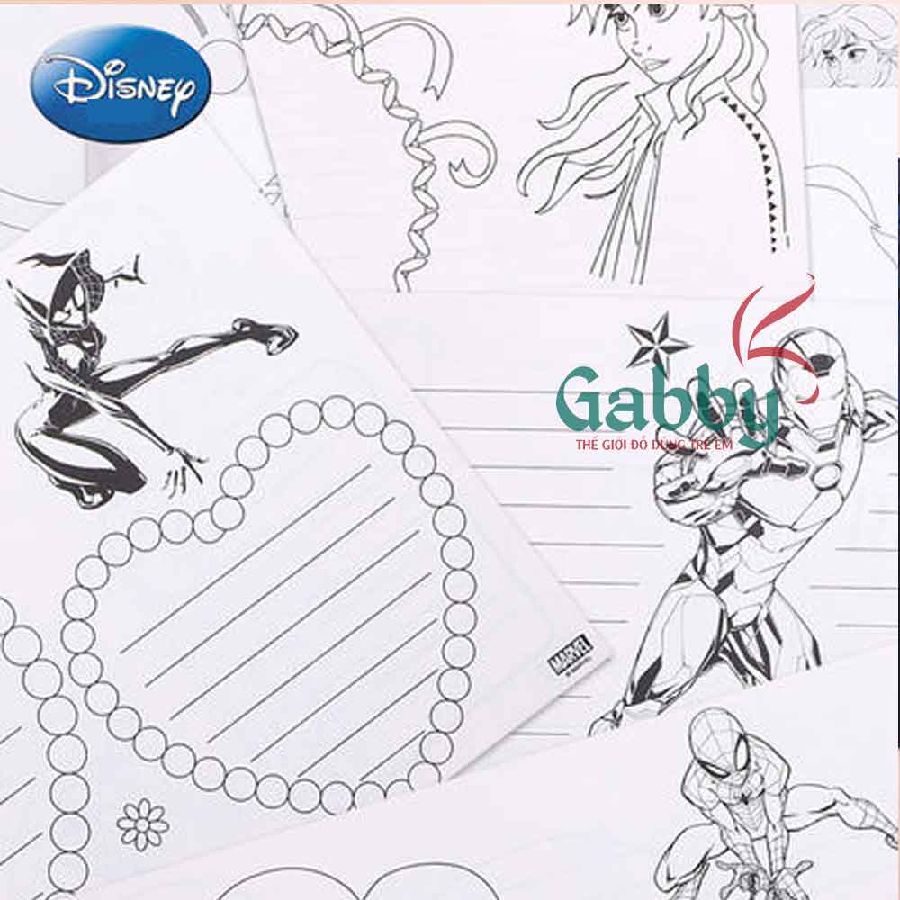 SET 16 GIẤY NOTE + TÔ MÀU DISNEY (ELSA, AVENGER,SPIDERMAN,MICKEY,MINNIE,...) - GABBY STORE