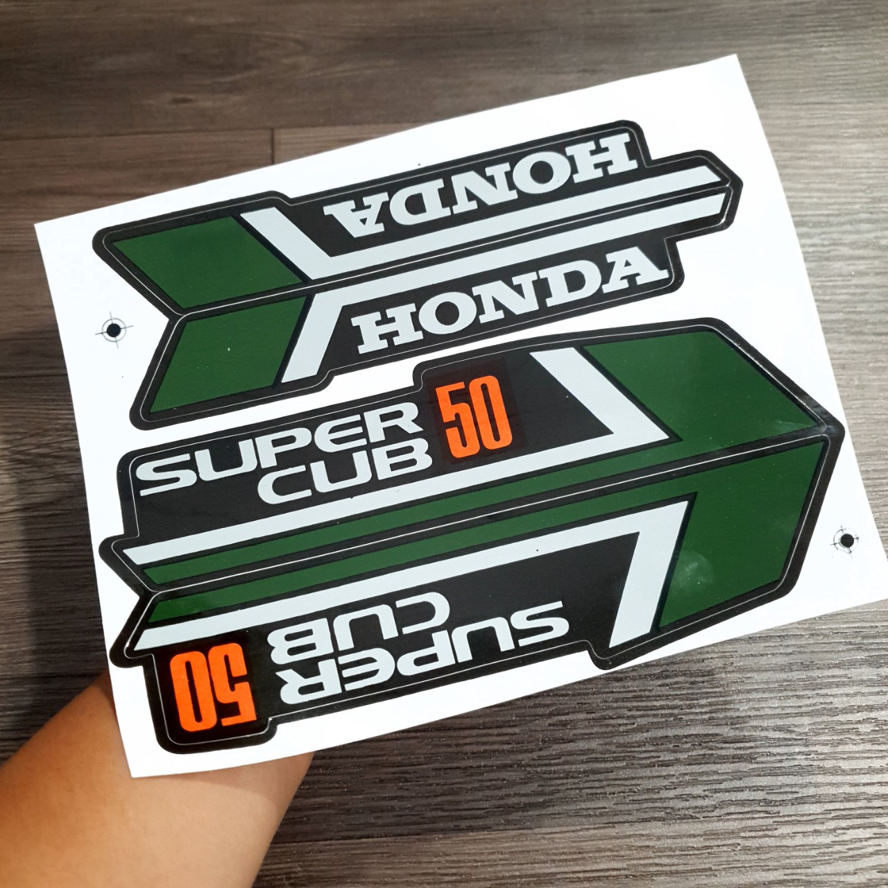 [HCM]TEM DÁN XE CUB 50 TÁI HIỆN THỜI HOÀNG KIM (MÀU XANH LÁ NHẠT)