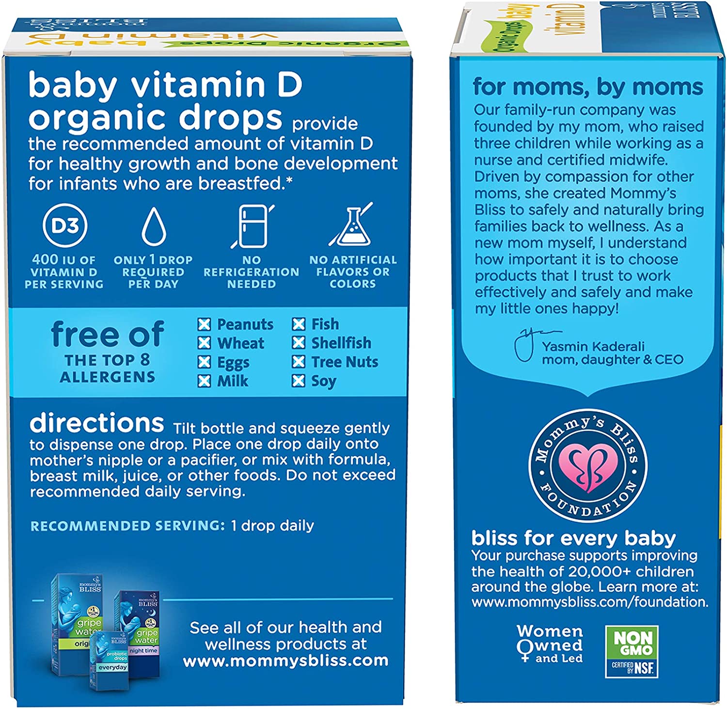 Mommy's Bliss Organic Drops No Artificial Color, Vitamin D, 0.11 Fl Oz
