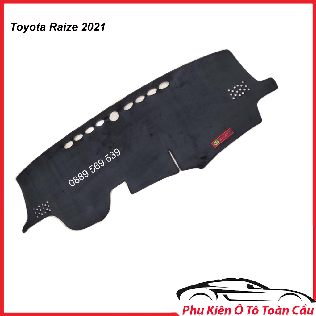 Thảm Taplo Xe Toyota Raize 2021 Mẫu Nhung Lông Cừu, Mặt Dưới Có Chống Trượt