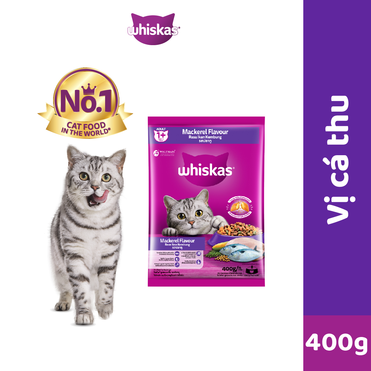 Thức ăn cho mèo Whiskas 400g