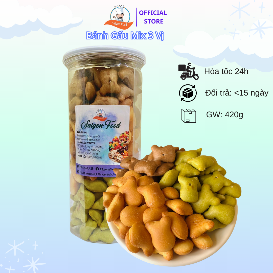 [HCM]420g bánh gấu 3 vị - SAIGON FOOD