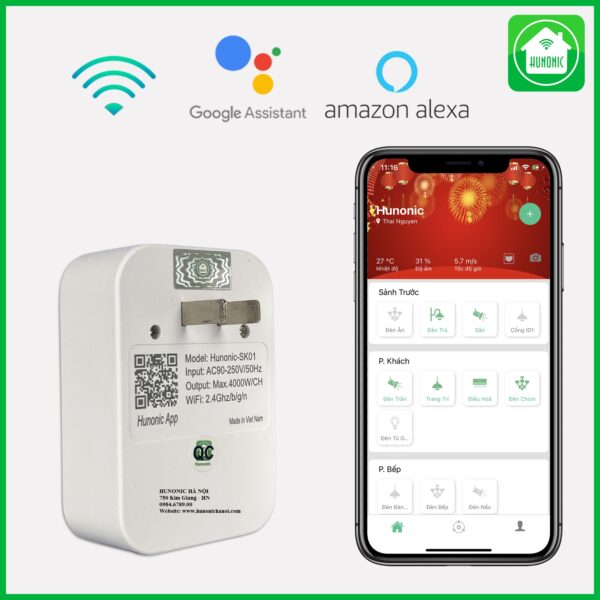 ổ cắm WIFI thông minh Hunonic SK01