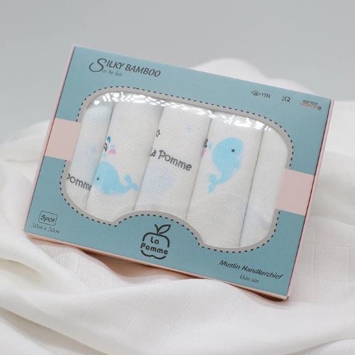 Khăn Sữa đa năng La pomme  ( 30x30cm ) - Set 5 khăn sữa