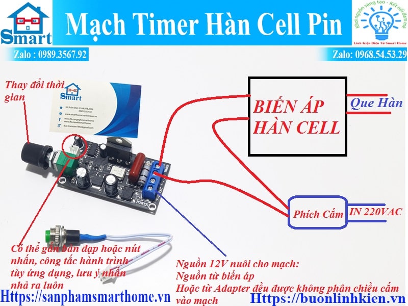 Mạch Timer Hàn Cell Pin