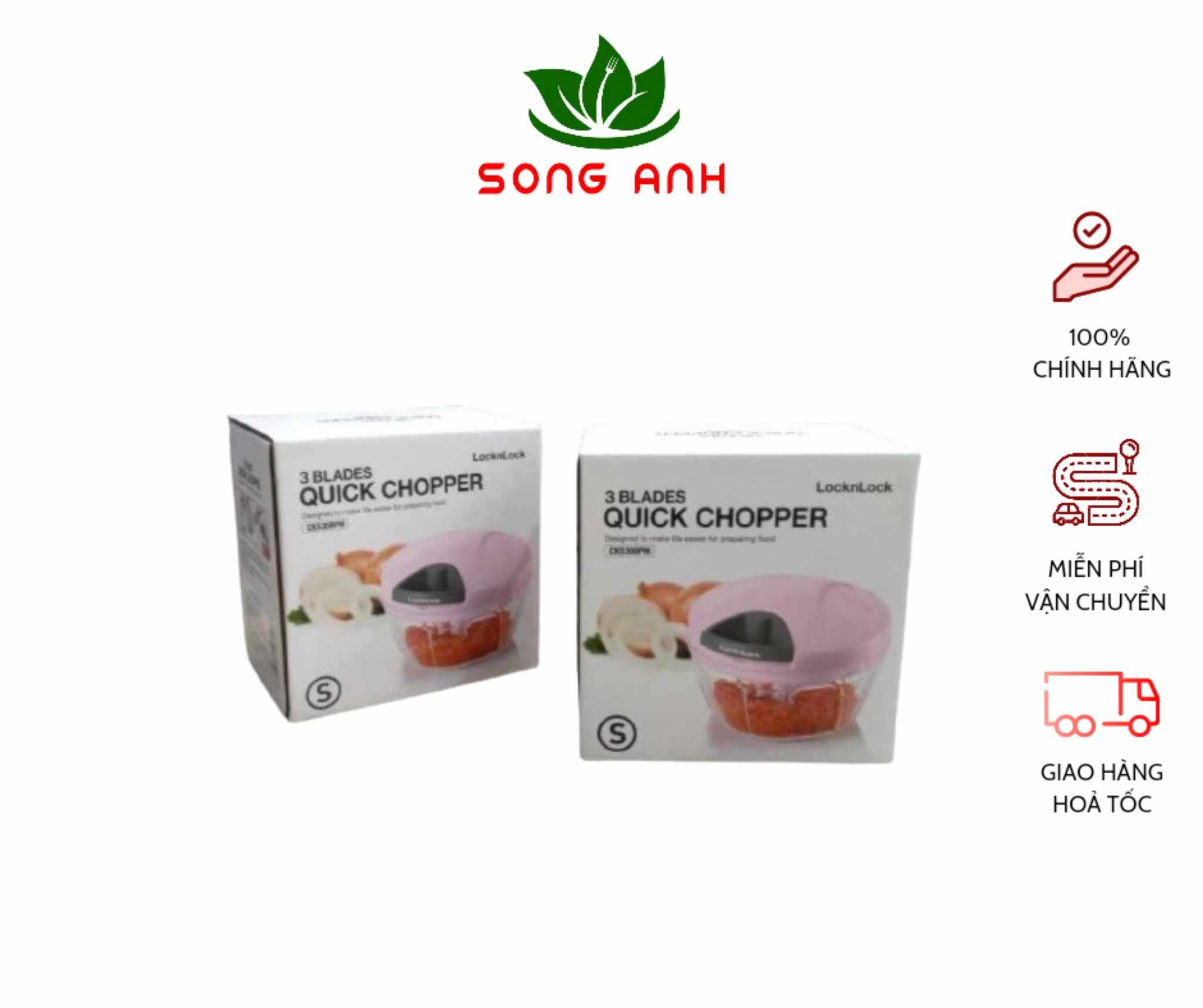 Lock&lock dụng cụ băm tỏi ớt, rau củ quả quick chopper 400ml cks308