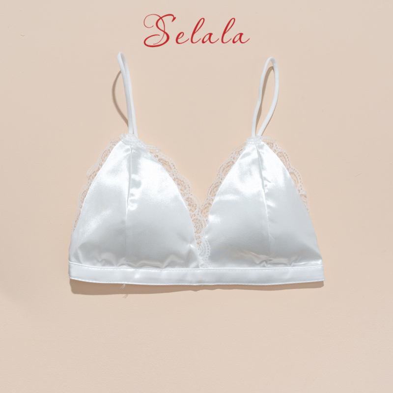 Áo Bra Selala Phi Lụa Đệm Mỏng Dây Chun Viền Ren Sexy Thu Hút BR05