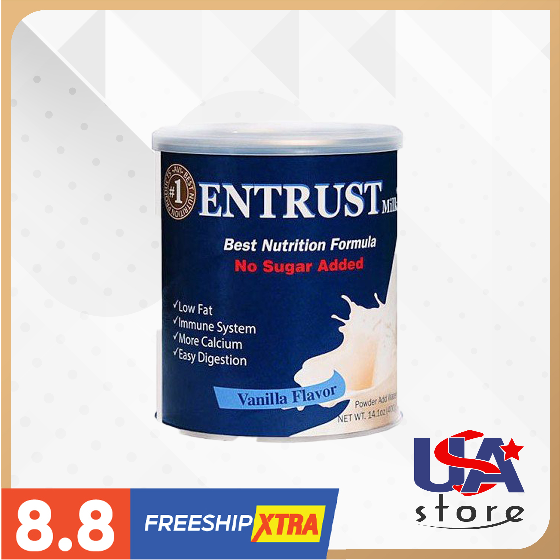 [Bình Dương] Sữa bột không đường Entrust Milk 400g