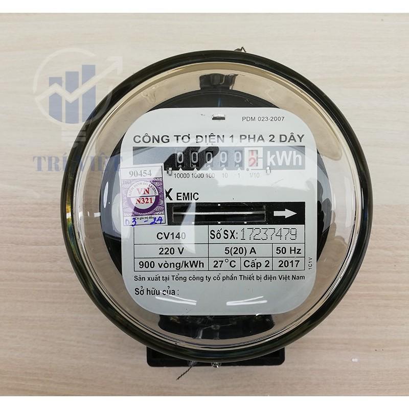 CÔNG TƠ ĐIỆN 1 PHA EMIC CV140 5(20A) - Có giấy kiểm định