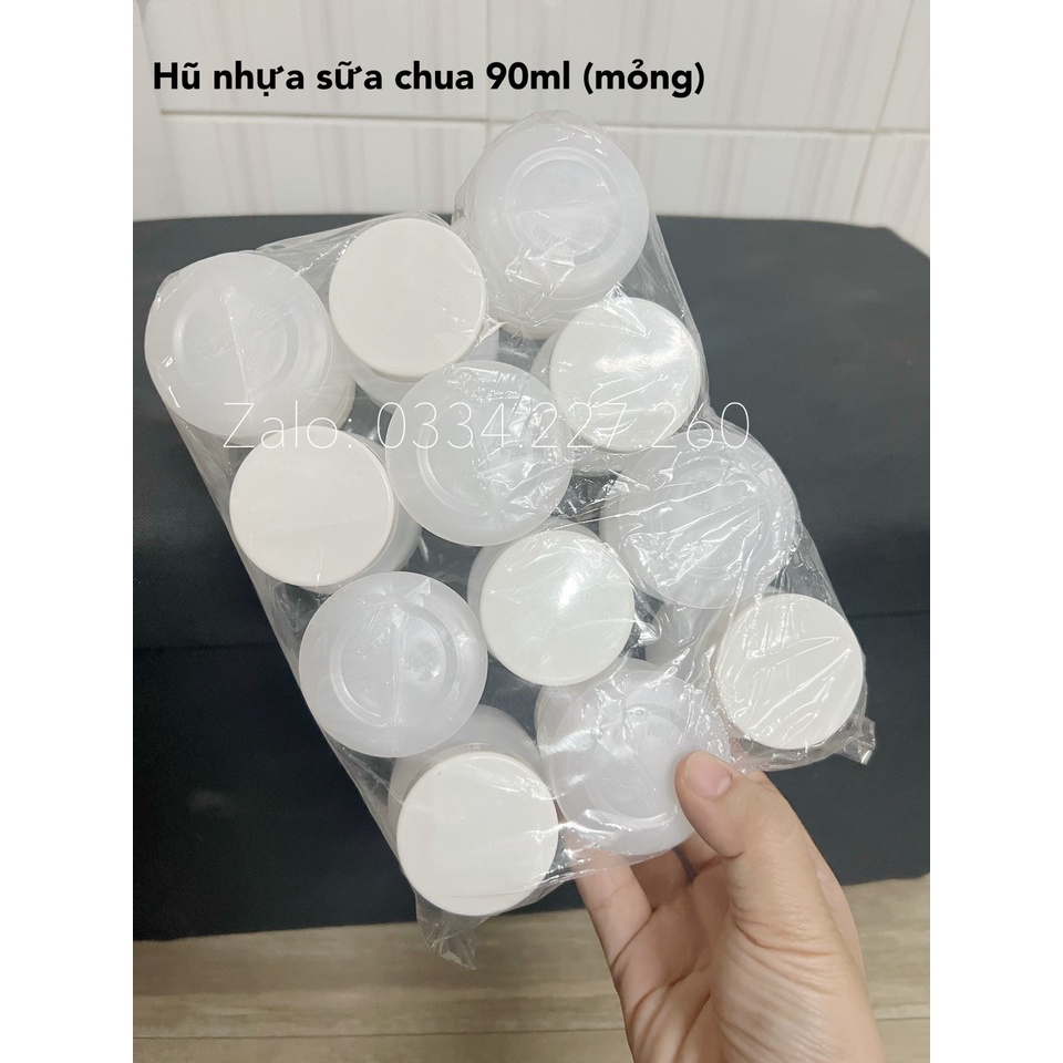 LỐC 12 HŨ NHỰA SỮA CHUA 90ml (Kích Thước 40x45 60mm)