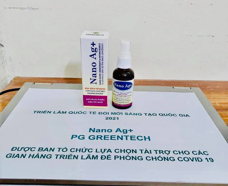 Hộp 10 lọ nano bạc khử mùi cơ thể PG Greentech 30ml