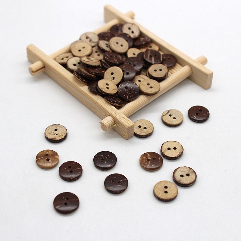 (Gói 10 cái) Nút Gỗ Dừa Dùng Kết Đính Trang Phục Làm Đồ Handmade Nhiều Size