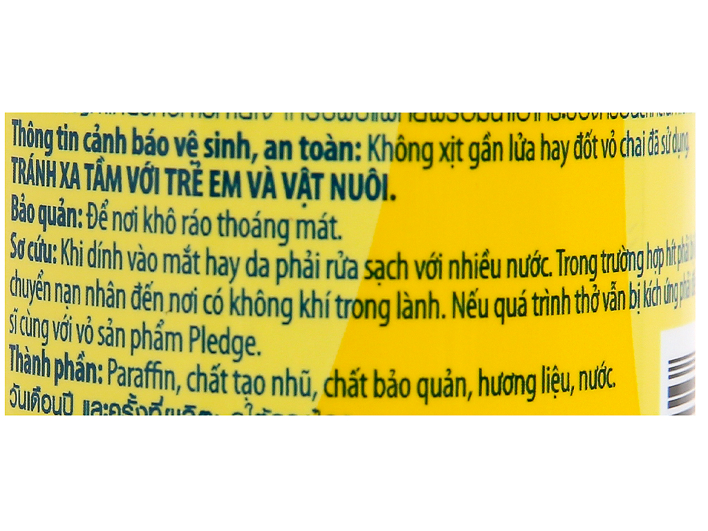Xịt bóng gỗ Pledge hương chanh 330ml