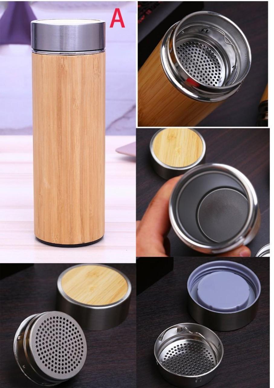 [Bán sỉ] Bình giữ nhiệt vỏ tre 350ml