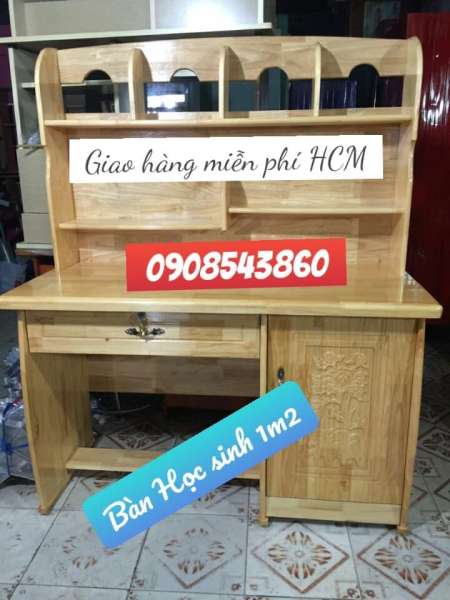 Bàn học sinh gỗ cao su 1m