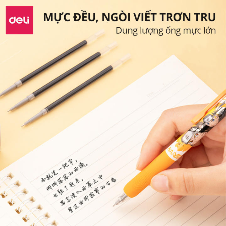 Ruột bút gel Deli 0.35mm dùng cho bút bi nước SA130/A122 lâu hết mực không gai khi viết mực trơn tru SE124 - Hình ảnh 3