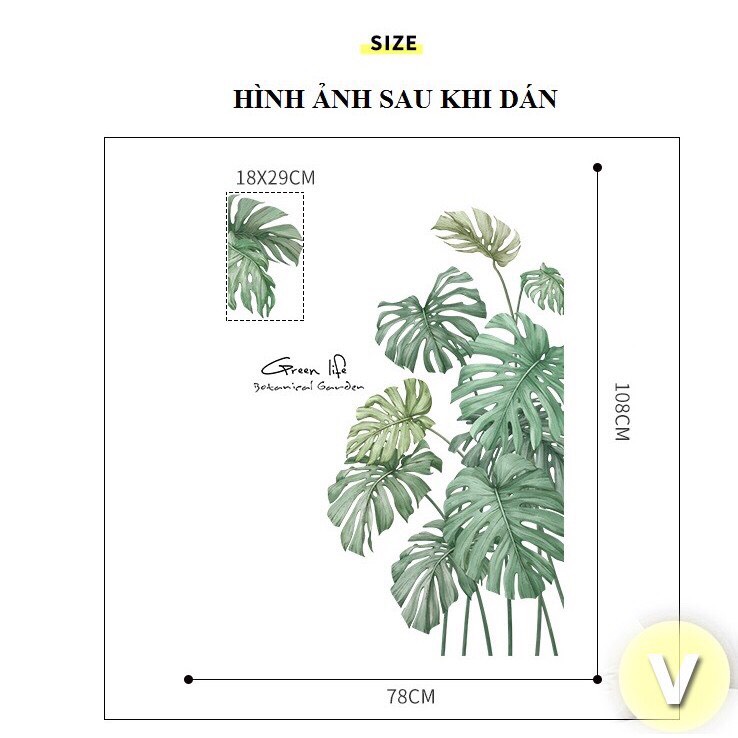 Decal dán tường chất lượng Hàn mẫu cành cọ A04
