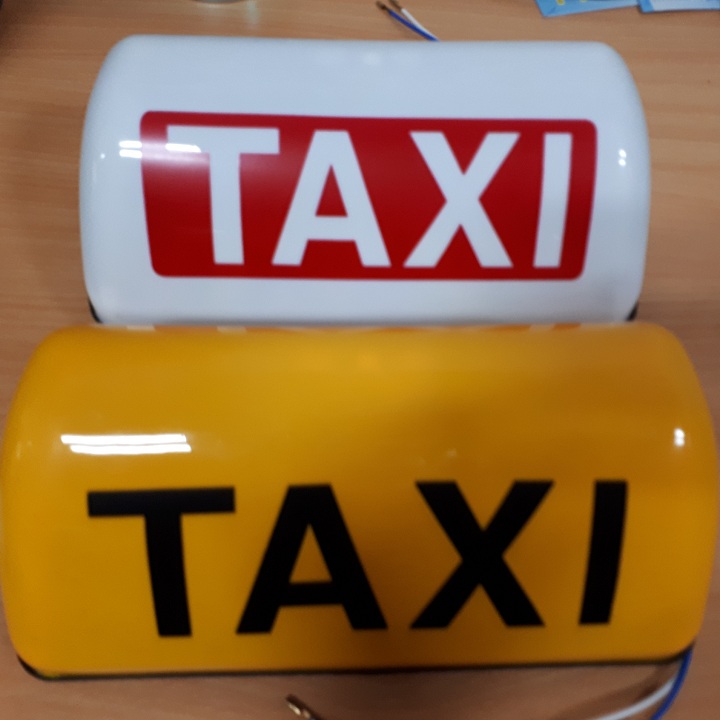 Mào Taxi Đế Hút Nam Châm, Có Đèn Chắc Chắn [Màu Trắng - Đỏ]