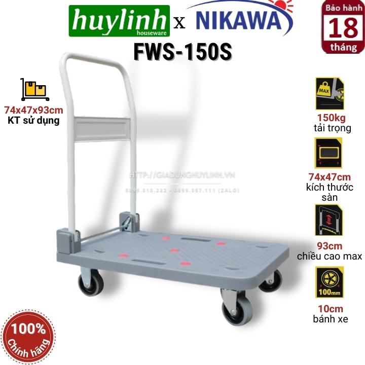 Xe kéo đẩy hàng sàn nhựa nikawa fws-150s - tải trọng 150kg