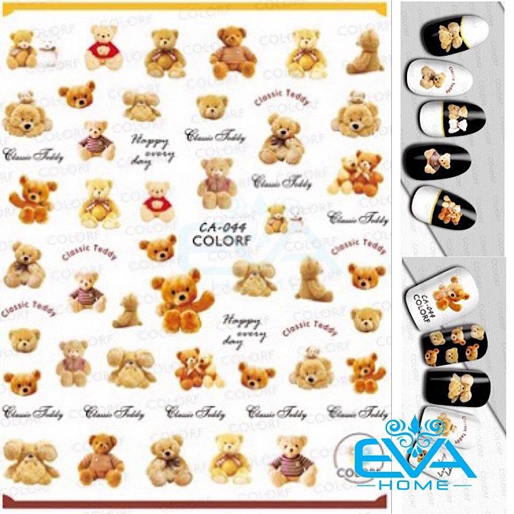 [HCM]Miếng Dán Móng Tay 3D Nail Sticker Tráng Trí Hoạ Tiết Chú Gấu Cute Bear CA044