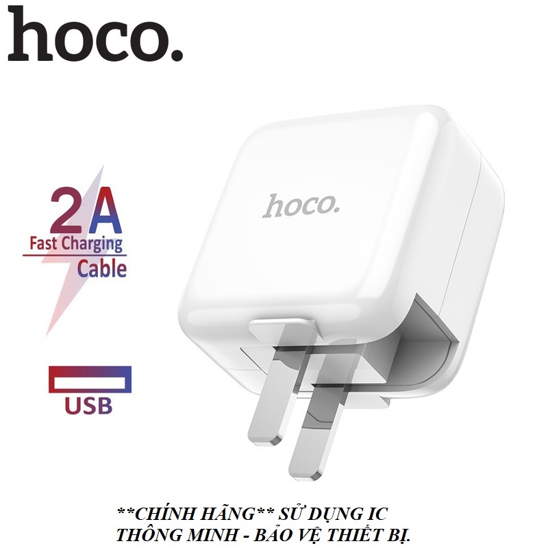 Củ sạc nhanh 2A Hoco C54 2 cổng sạc cho các loại máy ( CHÍNH HÃNG )