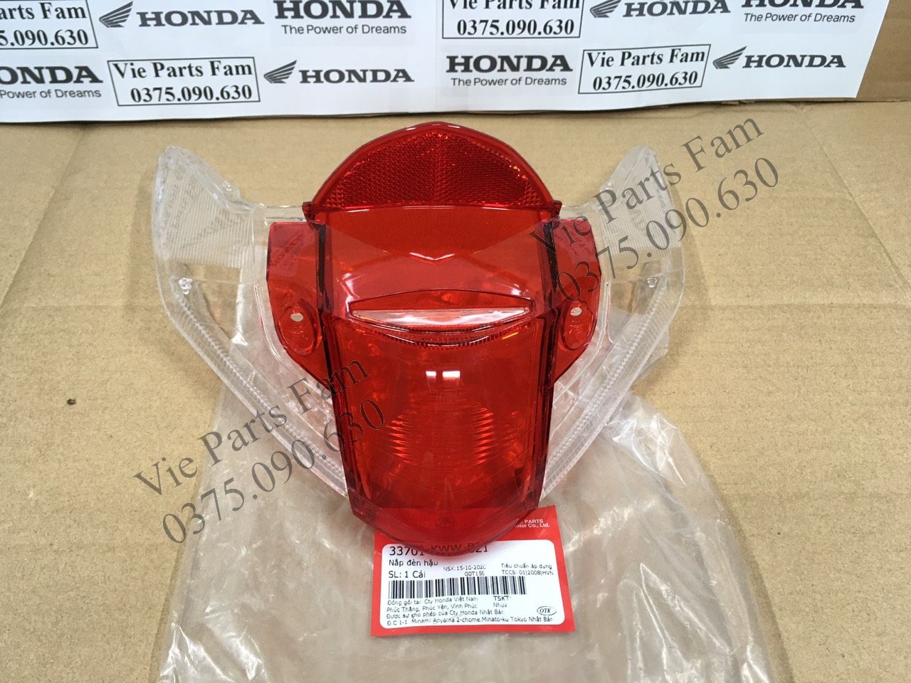 Bộ nắp chụp đèn hậu wave s110/ wave rs110/ wave s110 , chính hiệu honda motor vn