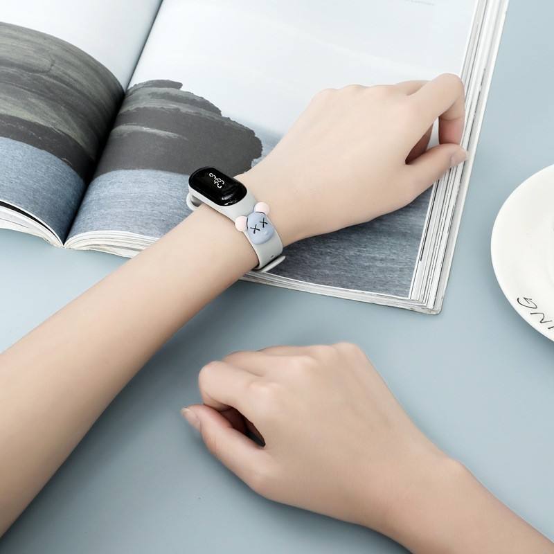 [Xả kho] DrToy - Đồng hồ điện tử bấm giờ đa năng, dáng thể thao chống nước, đồng hồ hoạt hình 3D cho trẻ, đồng hồ nữ xinh xắn, dây đeo đồng hồ đẹp cho MiBand
