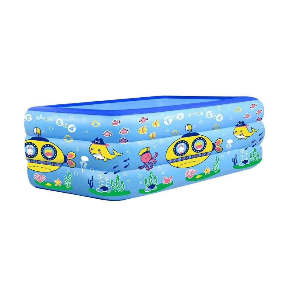 Bể bơi phao 3 tầng cho bé (kt 180 x 140 x 60 cm, kèm 2 miếng vá và 1 lọ keo)