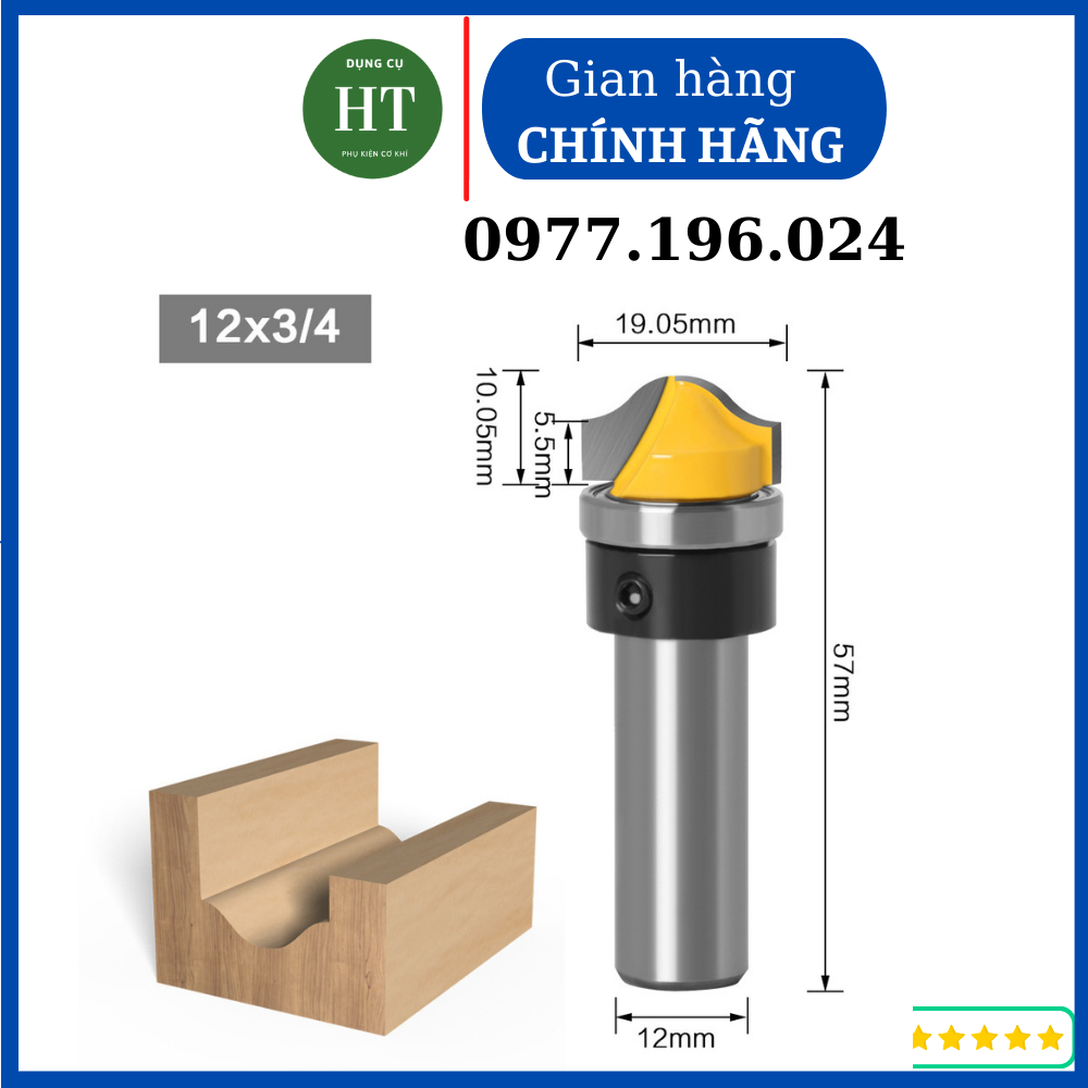 Mũi phay gỗ đánh chỉ pano - mũi soi chỉ pano cốt 12ly7