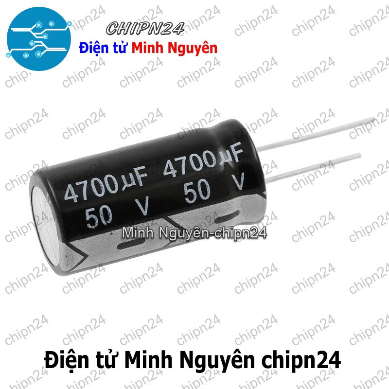 [2 con] (F261) Tụ hóa 4,700uF 50V Đen (18x35mm) (4700uF 50V) - HH000941