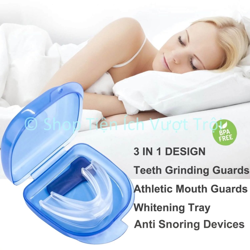 Miếng ngậm chống nghiến răng, dụng cụ chống ngáy, thiết bị bảo vệ hàm răng khi tập thể thao-Tiện Ích Vượt Trội nhập khẩu
