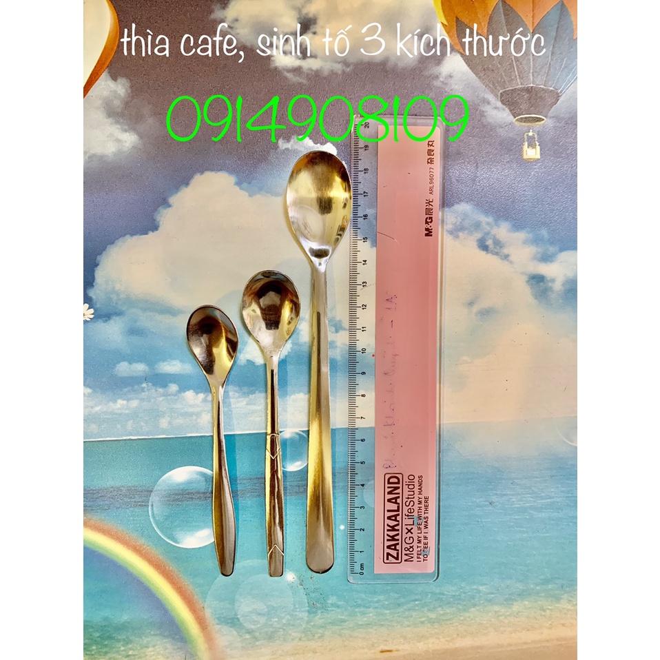 Muỗng cà phê - thìa sinh tố inox (chất dày, bền đẹp)