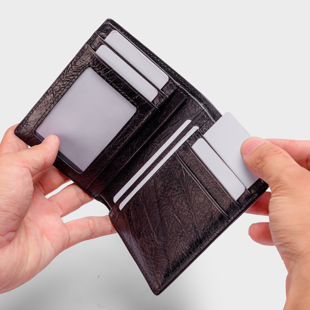Bóp Ví Nam Da Bò Dập Vân Nhỏ Gọn Phong Cách DFA270