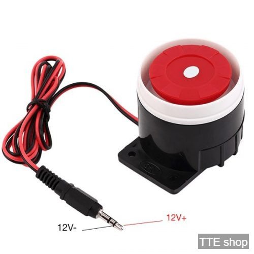 Còi báo động 12VDC jack 3.5mm, kêu to 110dB - Loa báo động