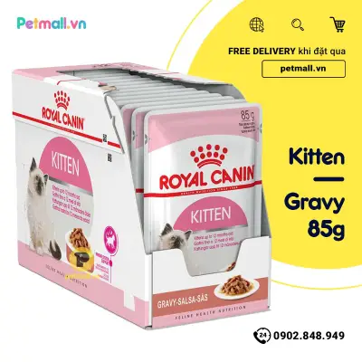 [HCM]Pate mèo Royal Canin Kitten Gravy 85g - Hộp 12 gói