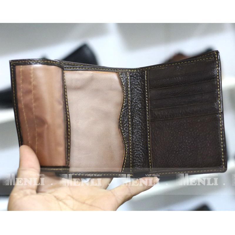 [DA BÒ] Ví đứng da bò thật 100% MENLI VLZ17