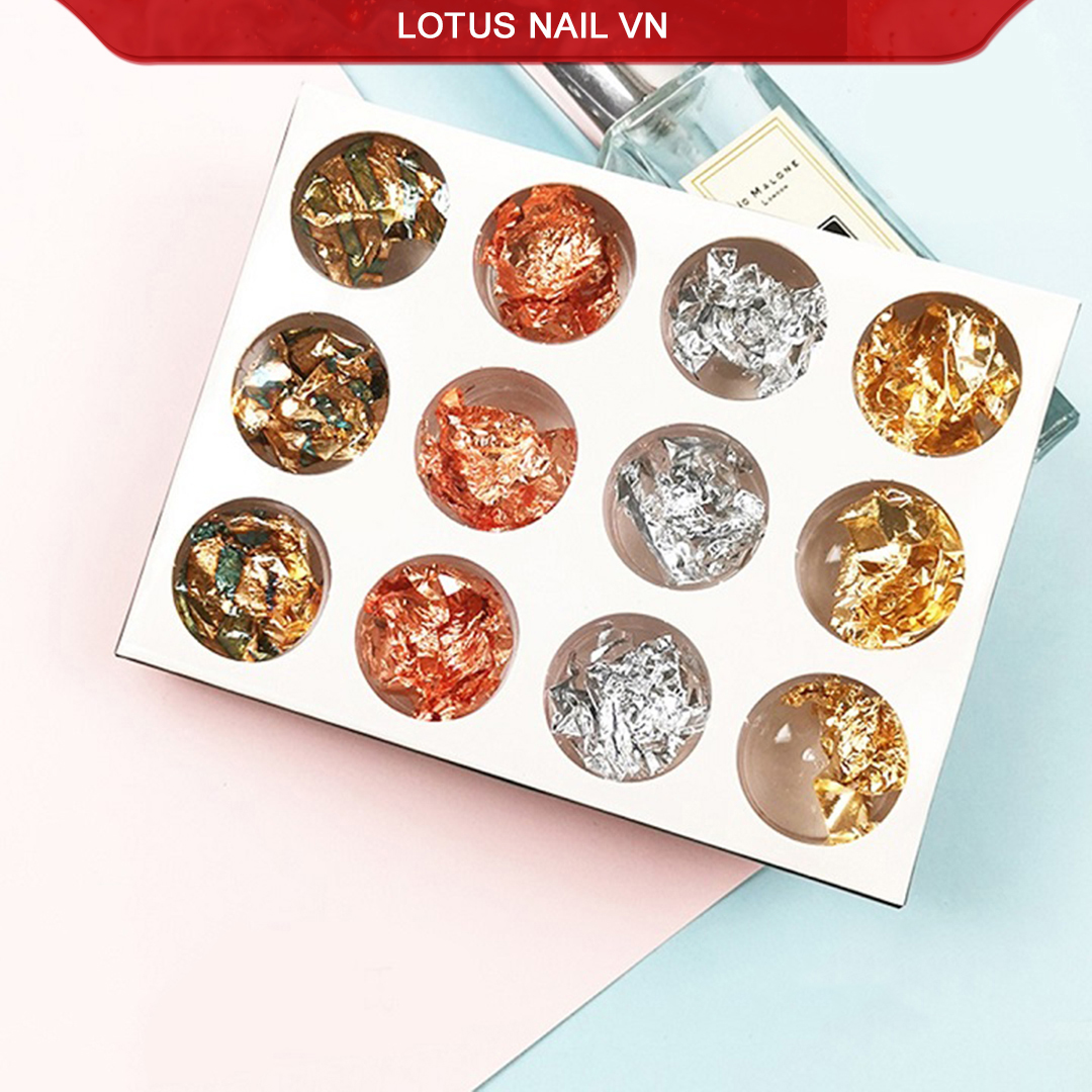 Set giấy nhún nail, giấy bạc trang trí móng đủ màu