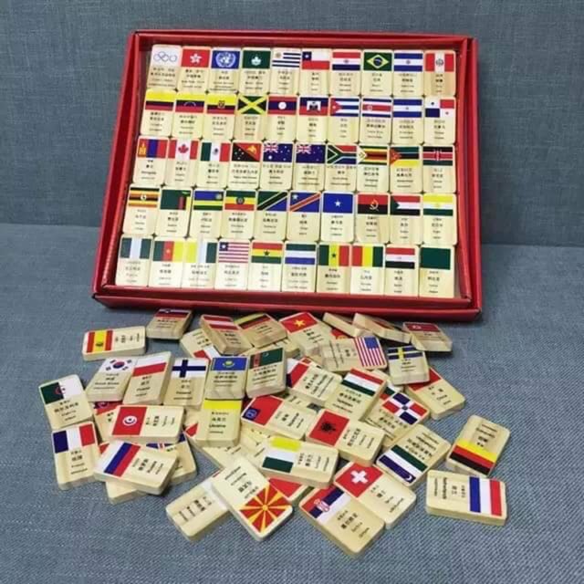 Domino cờ 100 nước - dạy bé địa lý