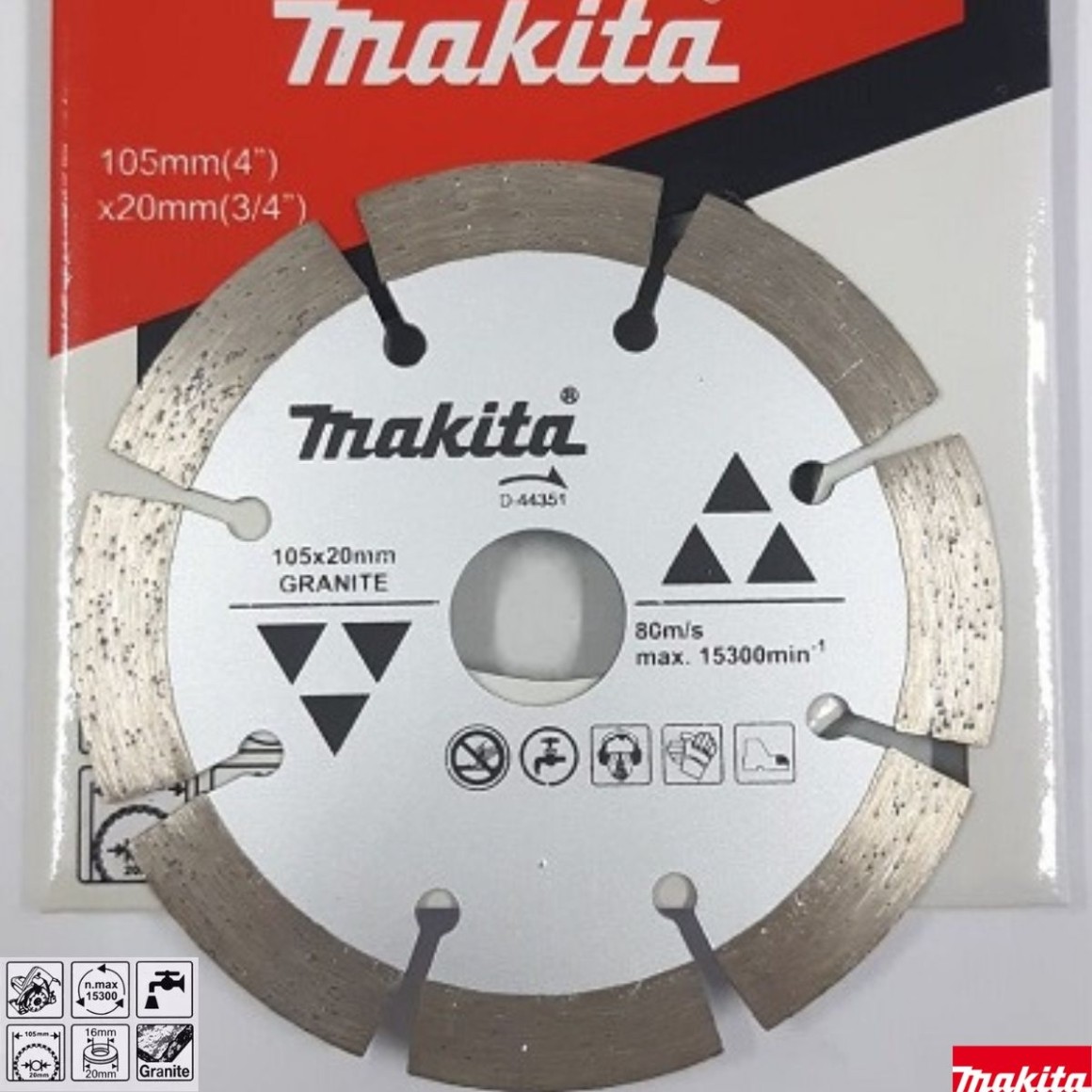 Chính hãng - lưỡi cắt đá granite 105mm x 20mm makita d-44351
