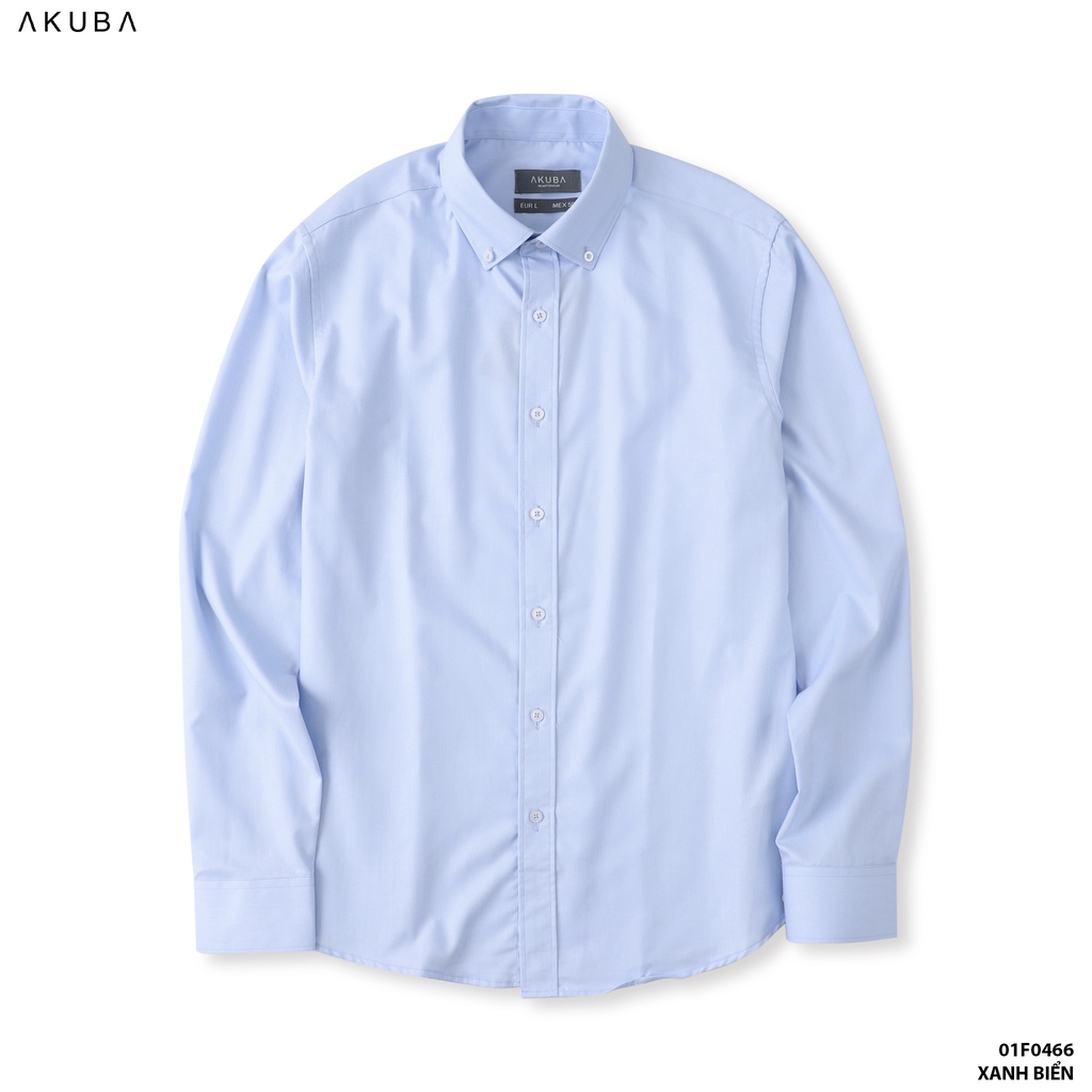 Áo sơ mi nam tay dài công sở AKUBA phiên bản cao cấp form slimfit chất vải cotton lụa mềm mượt thoáng mát 01F0466