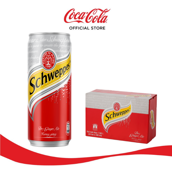 Lốc 24 Lon Soda Schweppes Ginger Hương Gừng Đặc Biệt (320ml/Lon)