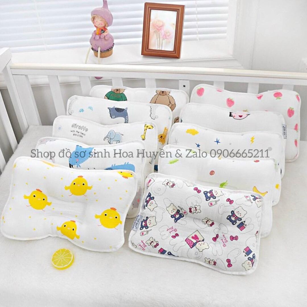 Gối xô sơ sinh gối sợi tre mềm mịn cho bé siêu mềm mịn thoáng mát 0-12 tháng
