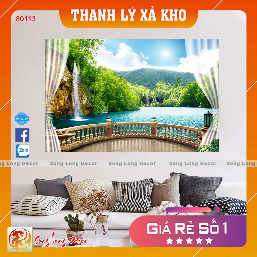 Tranh dán tường 3d - tranh 3d cửa sổ - giấy dán tường 3d - song long decor - 80113