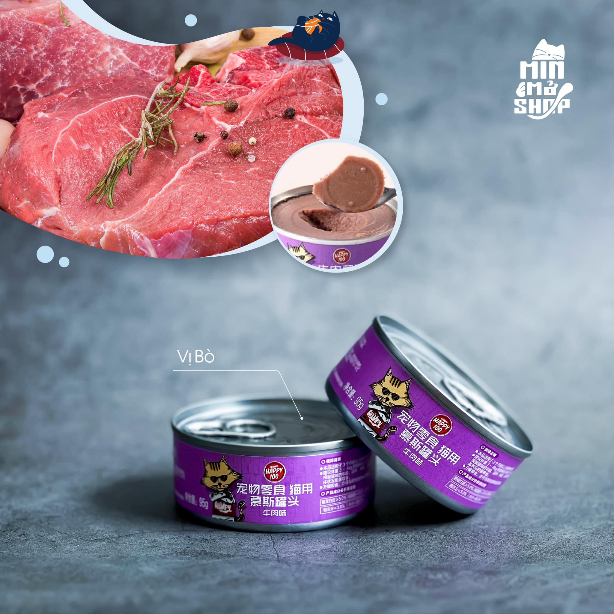 PATE MÈO WANPY DẠNG NHUYỄN LON 95G