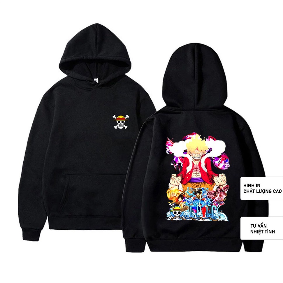 Bst áo hoodie one piece zoro luffy gear 5 mũ rơm kaido đảo hải tặc in hình cực chất mẫu hot siêu hot