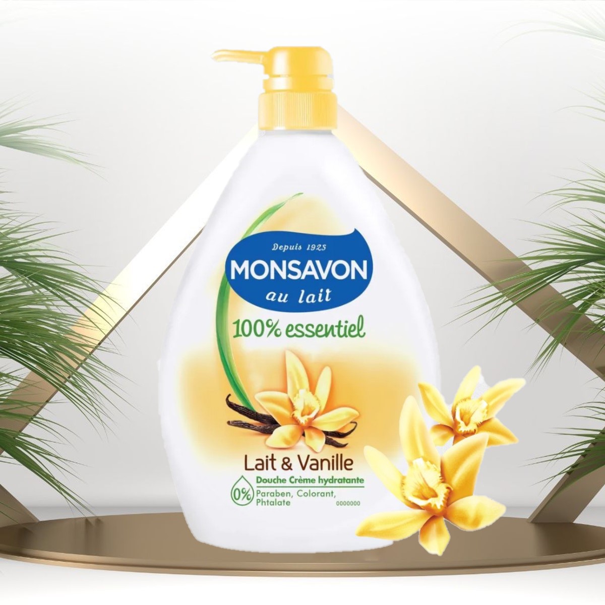 Sữa Tắm Monsavon Chiết Xuất Sữa Và Hoa Vani Dưỡng Da Trắng Mịn Lưu Hương Quyến Rũ Monsavon Lait & Vanille 1000ml