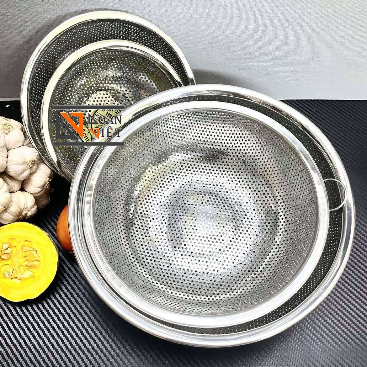 RỔ INOX (RÁ INOX) cao cấp dùng trưng hoa quả, rửa rau củ quả - NHIỀU SIZE GIÁ TỐT- DỤNG CỤ NHÀ BẾP TIỆN ÍCH