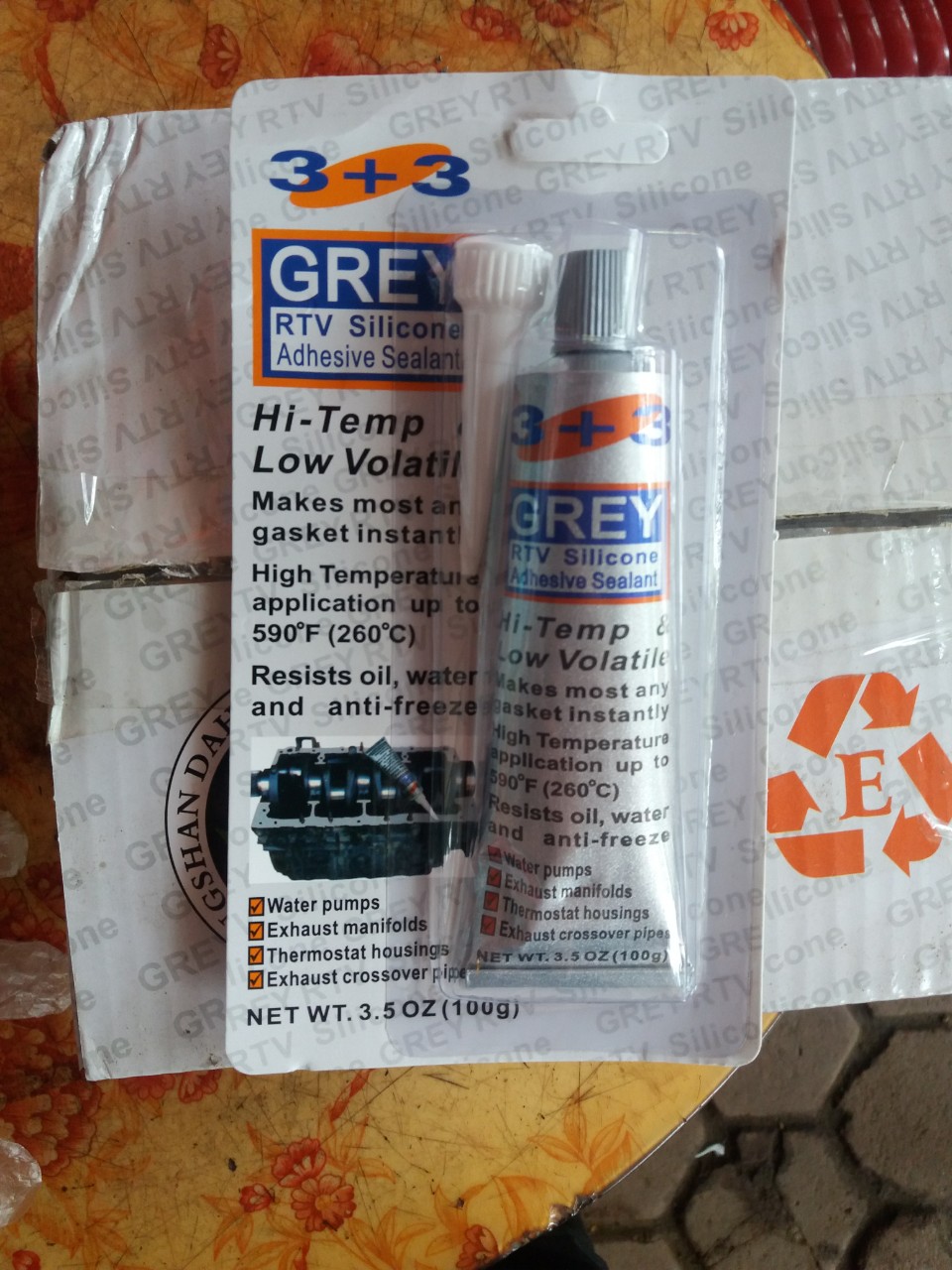 Keo dán ron chịu nhiệt Grey 3+3 silicon