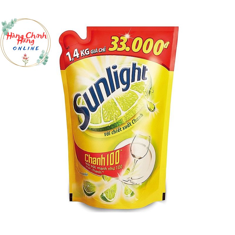 [HCM] Túi Nước Rửa Chén Sunlight Chanh 1.4kg ( Date mới)